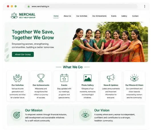 Example Self Help Group website